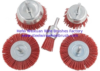 China Red Bristle Nylon Filament Abrasive Wire Brush Kit for Drill supplier